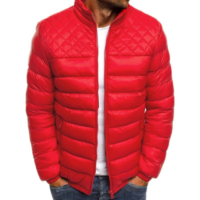 Herren gesteppte Übergangsjacke mit hohem Kragen und winddichtem Material Drune