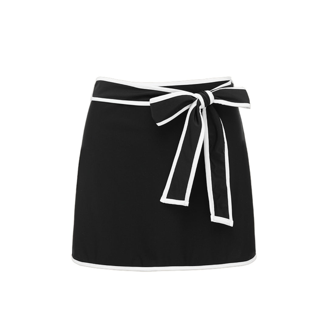 Damen Off-Shoulder Badeanzug mit Wickelrock Drune