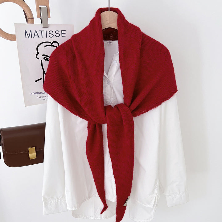 Damen Kuscheliger Wickelponcho mit modernen Fransen und elegantem Design Drune