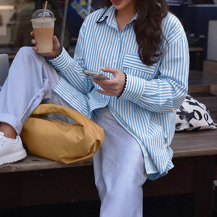 Damen Urbane gestreifte Hemdbluse Drune