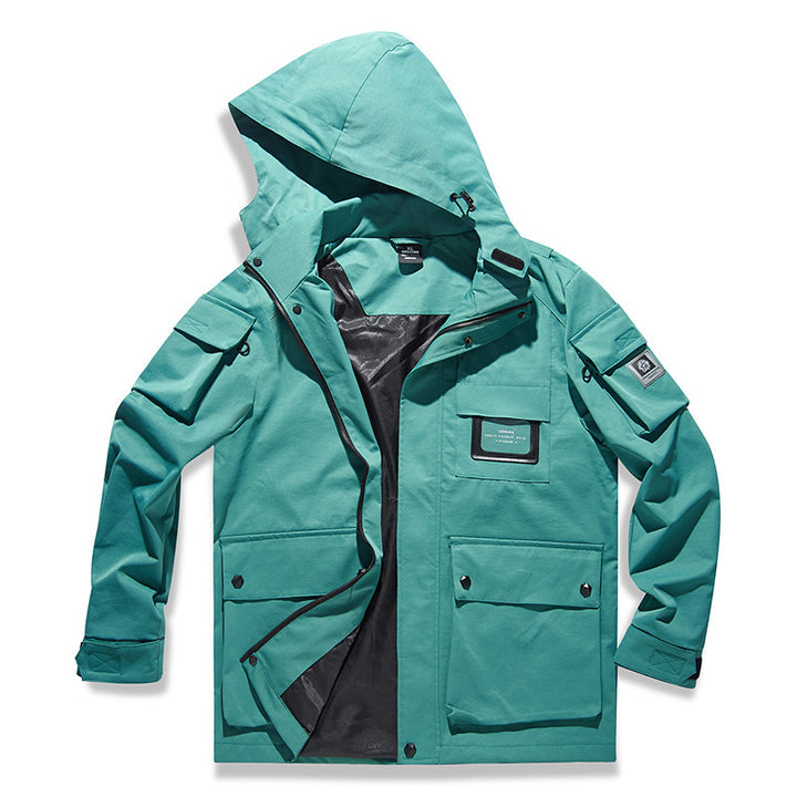 Herren Urbaner Tech-Parka mit Kapuze, Multifunktionstaschen und Thermoisolierung Drune