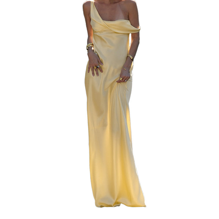Damen Elegantes Off-Shoulder Maxikleid Drune