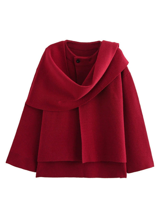 Drune | Boulevard Asymmetrischer Schal Verkürzte Gestrickte Jacke
