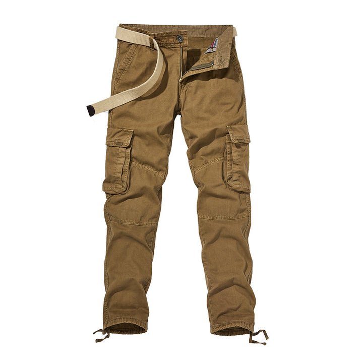 Herren Slim-Fit Cargohose mit verstärkten Kniepartien, Tunnelzugsäumen und Multifachtaschen Drune