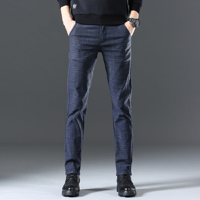 Herren moderne Chinohose mit elastischem Bund und seitlichen Taschen Drune