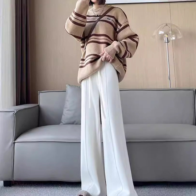 Damen Hochwertige Strickpants mit weichem Bund und eleganter Rippstruktur Drune