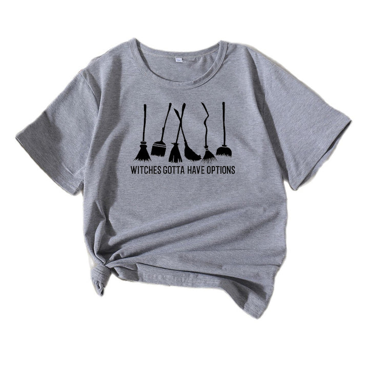 Frauen Grafik Besenstiel Humor T-Shirt Drune