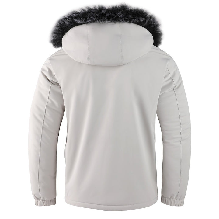 Herren nan gefütterte Winterparka mit Kunstfellkapuze, Thermoisolierung und multifunktionalen Taschen Drune