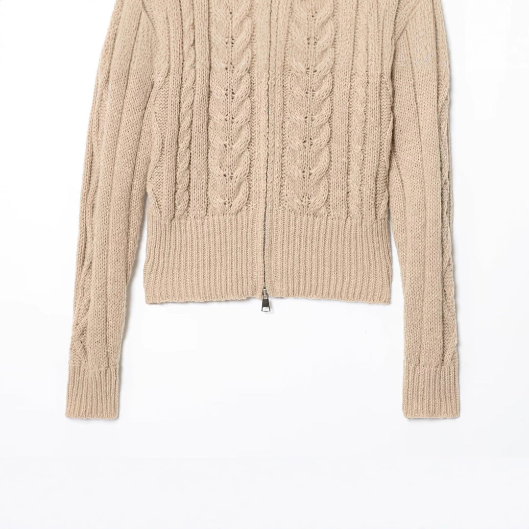 Damen Strickjacke mit hohem Kragen und Premium-Zip Drune