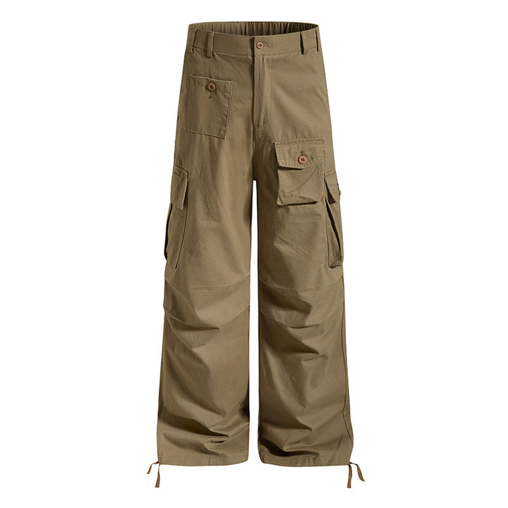 Damen weite Cargo-Hose im Utility-Stil mit Multifunktions-Taschen und Saum-Tunnelzug Drune