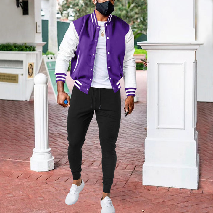 Herren sportliche Collegejacke mit praktischen Taschen und atmungsaktiver Baumwolle Drune