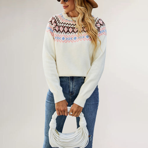 Damen Strickpullover mit trendy Muster Drune