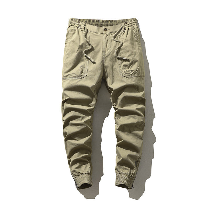 Herren Canvas‑Cargo‑Jogginghose mit elastischem Bund und Bündchen Drune