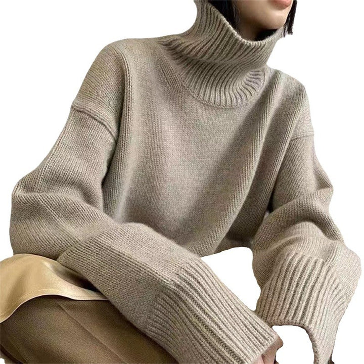 Damen Kuscheliger Rollkragenpullover mit weichem Strick Drune
