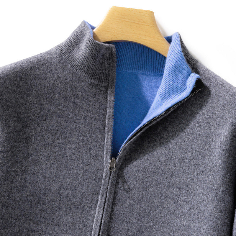 Damen Kurzgeschnittener Zip‑Strickcardigan mit Stehkragen und kaschmirähnlicher Weichheit Drune