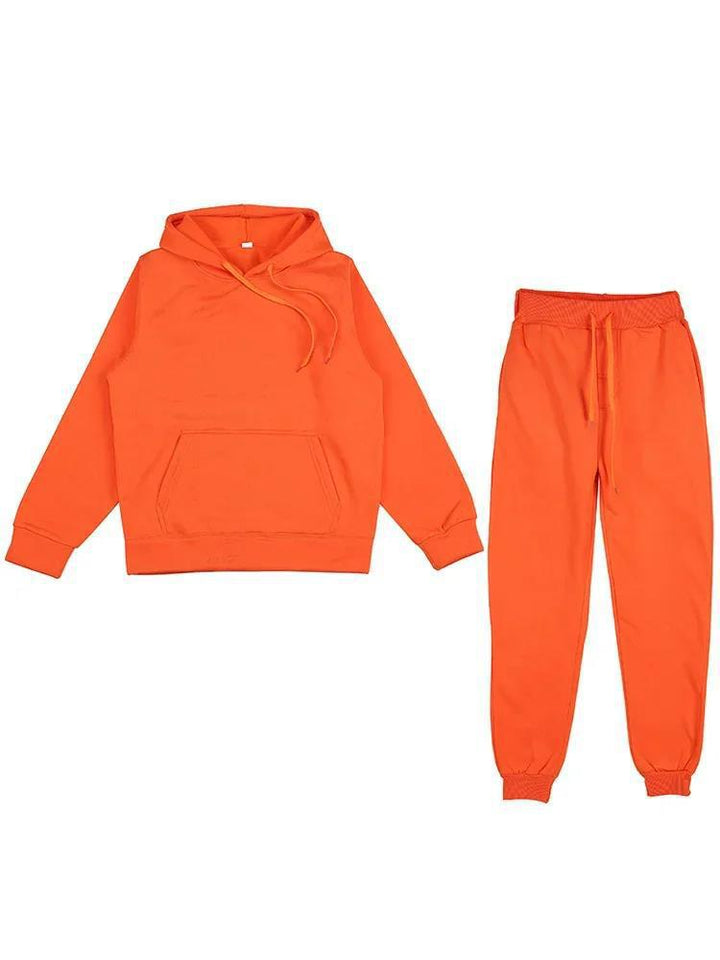 Unisex weiches Lounge-Set mit Oversize-Hoodie, taillenhoher Jogginghose und geripptem Knöchelabschluss Drune