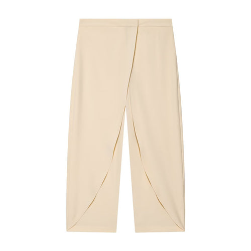 Damen Cropped Palazzo‑Hose mit Tulpenüberlappung und hohem Bund Drune