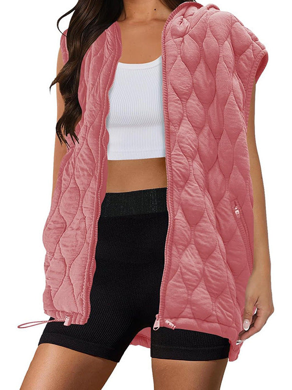 Damen Weste mit Kapuze und gestepptem Design Drune