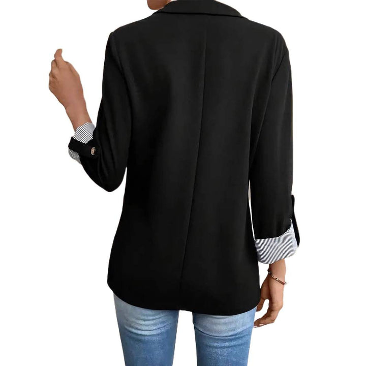 Damen schicke Blazerjacke mit kontrastierenden Ärmeldetails Drune