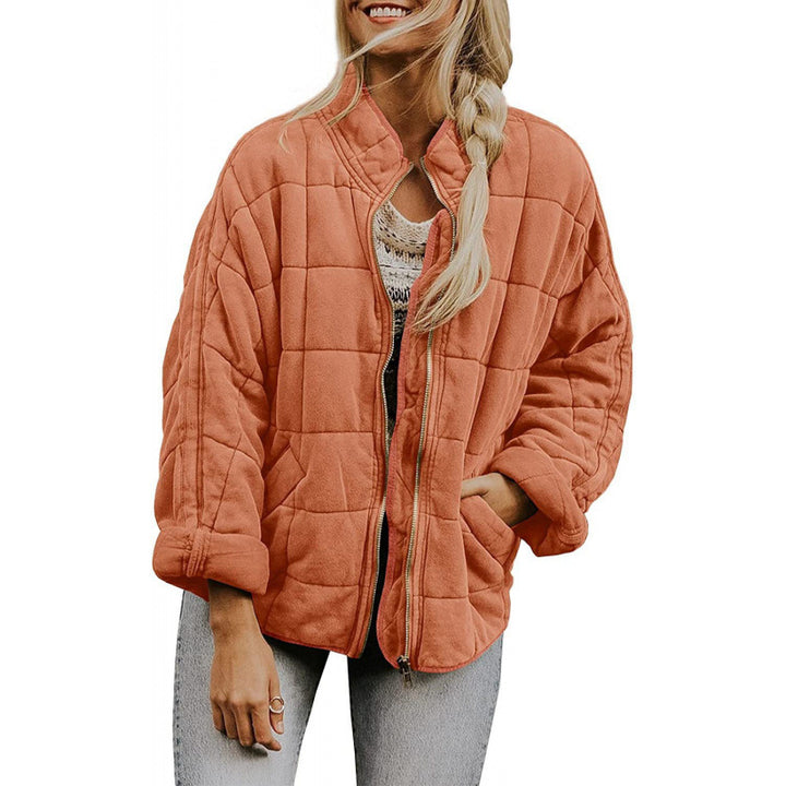 Damen Steppjacke im Oversized Schnitt mit Stehkragen und verdecktem Reißverschluss Drune