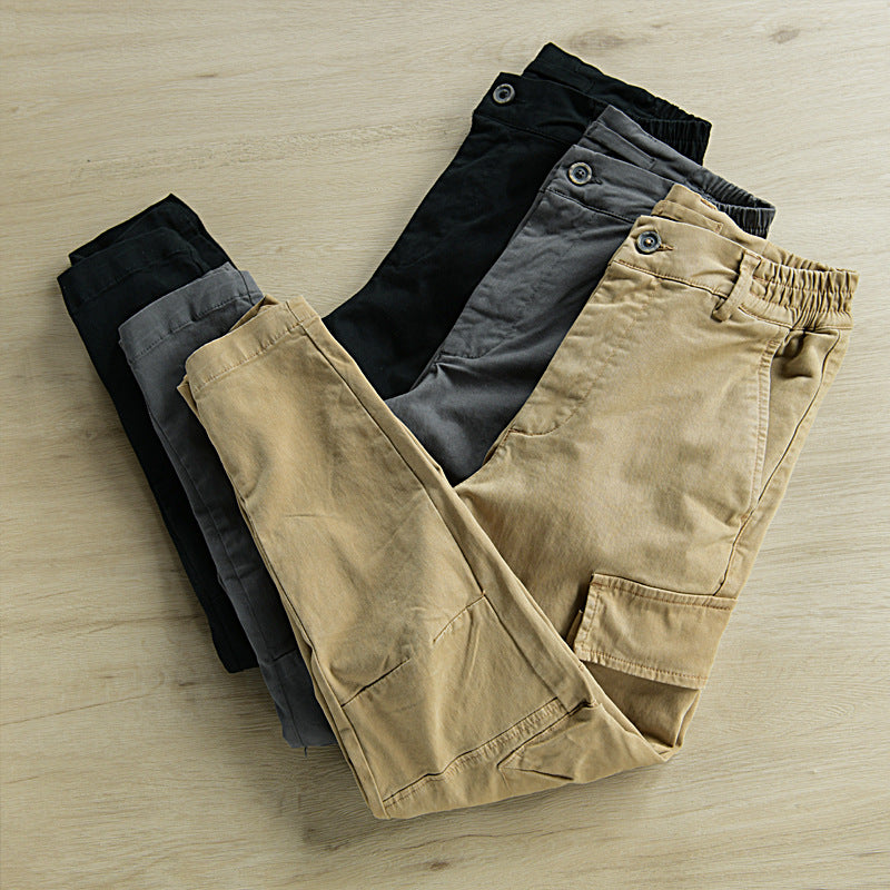 Herren Cargohose mit tapered Bein, elastischem Bund und verstärkten Knieeinsätzen Drune