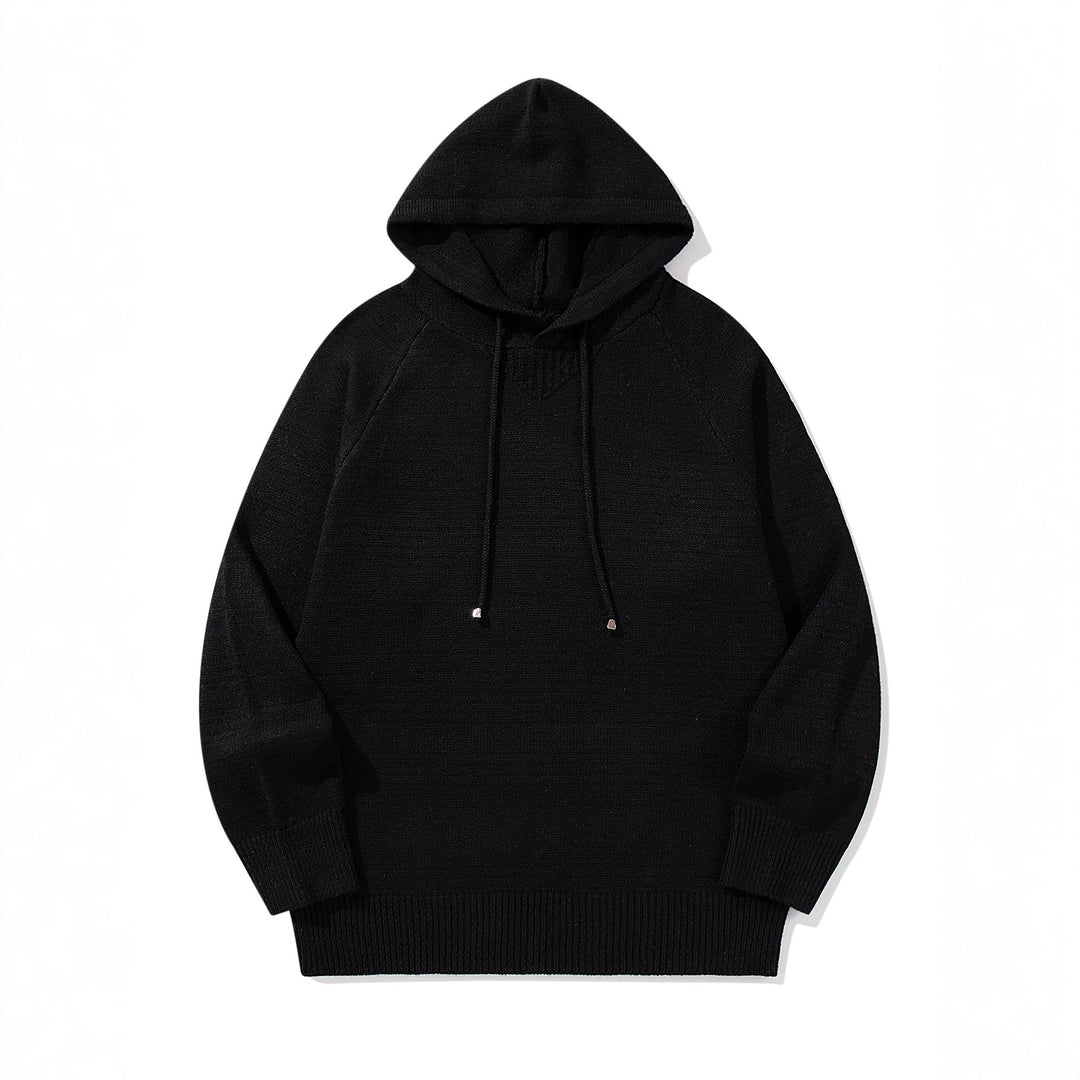 Unisex Strick-Kapuzenpullover mit Raglanärmeln und breitem Rippenbund Drune