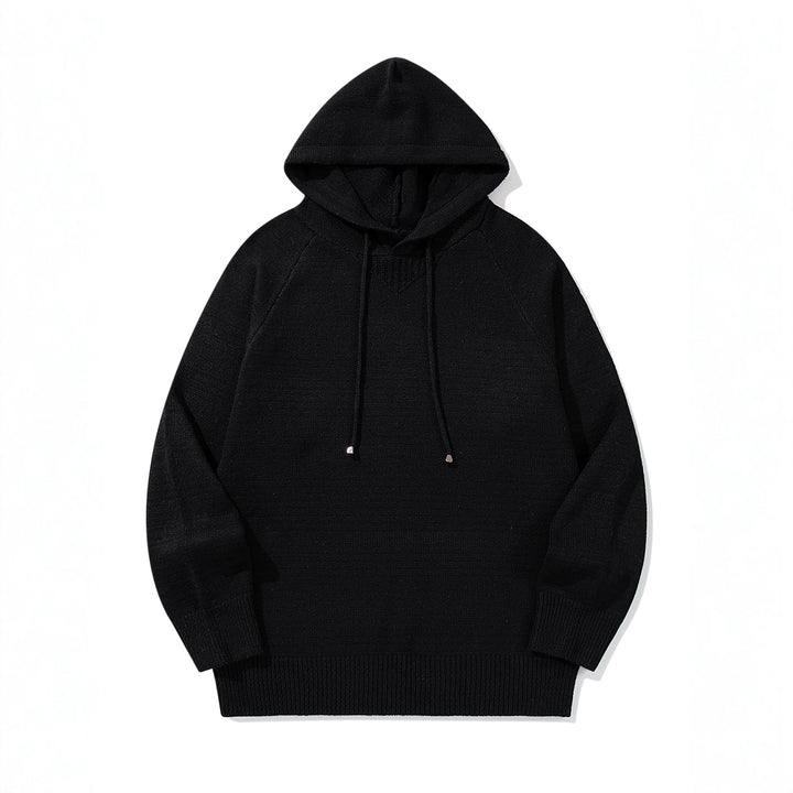 Unisex Strick-Kapuzenpullover mit Raglanärmeln und breitem Rippenbund Drune