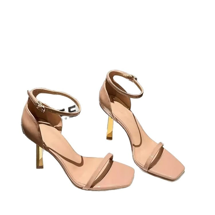 Damen Riemchen‑Sandalette mit quadratischer Zehenpartie und filigratem Metallstiletto Drune