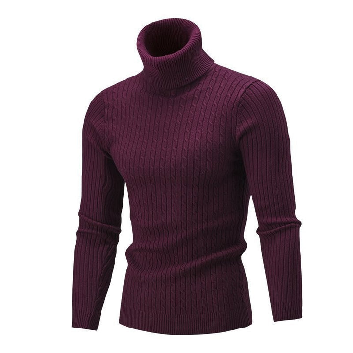 Herren Taillierter Thermo-Rollkragenpullover mit Zopf- und Rippstrickstruktur Drune