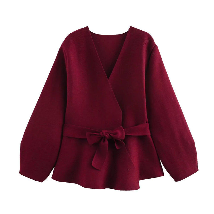 Damen Wickeljacke mit eleganter Taillierung und Bogenmotiv Drune