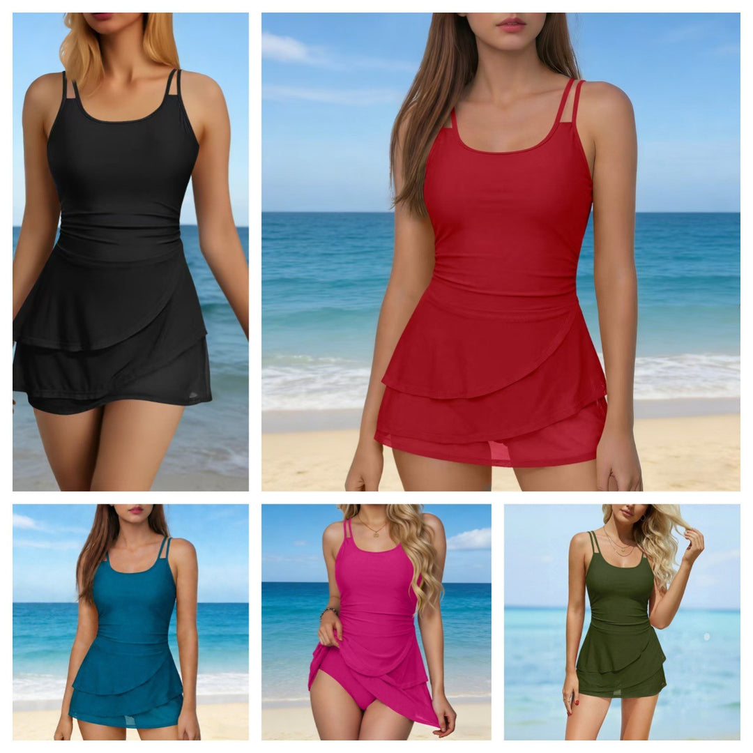 Damen Sportliches Schwimmdress mit elegantem Rock Drune