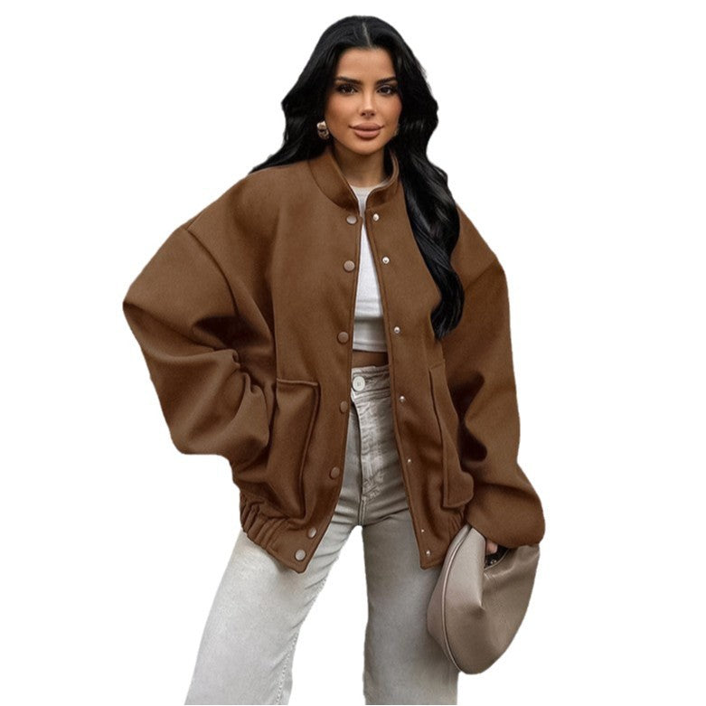 Damen Oversized Jacke aus bequemem Wollmix Drune