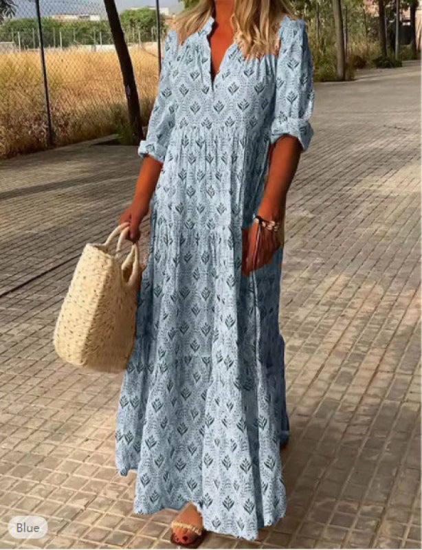 Damen Maxi-Kleid mit floralem Muster Drune