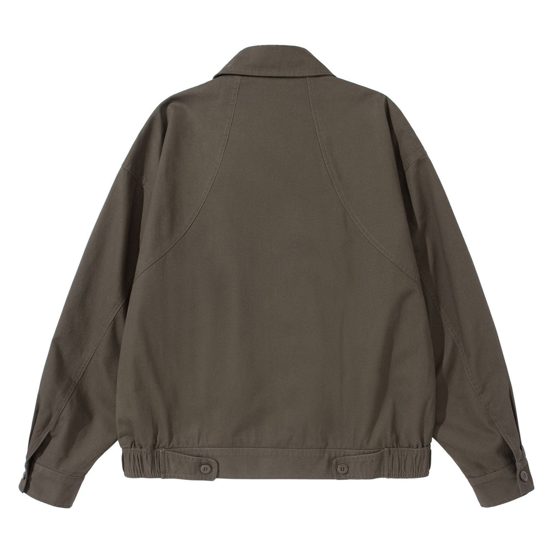 Unisex Kurz geschnittener Utility-Blouson mit Hemdkragen und elastischem Saum Drune