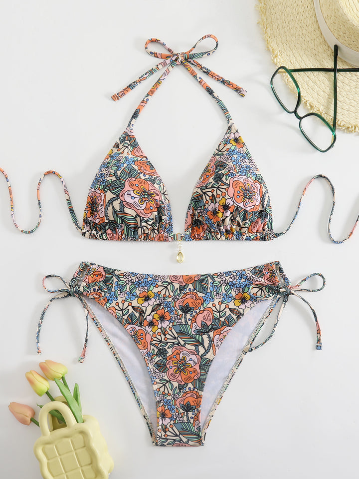 Damen Blumenmuster Bikini-Set Drune
