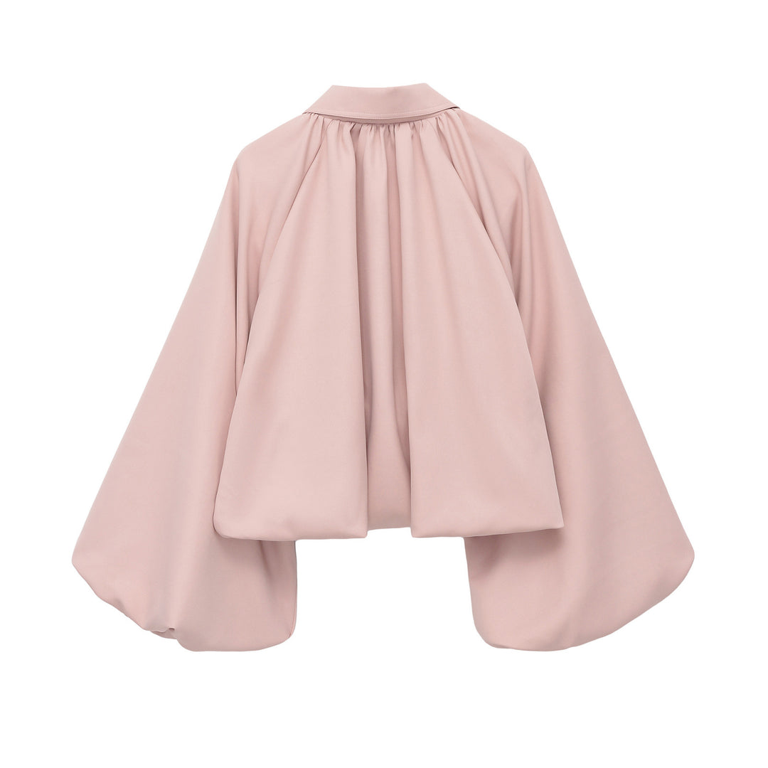 Damen Voluminöse Cropped Cape‑Jacke mit Ballonärmeln und Reißverschluss Drune