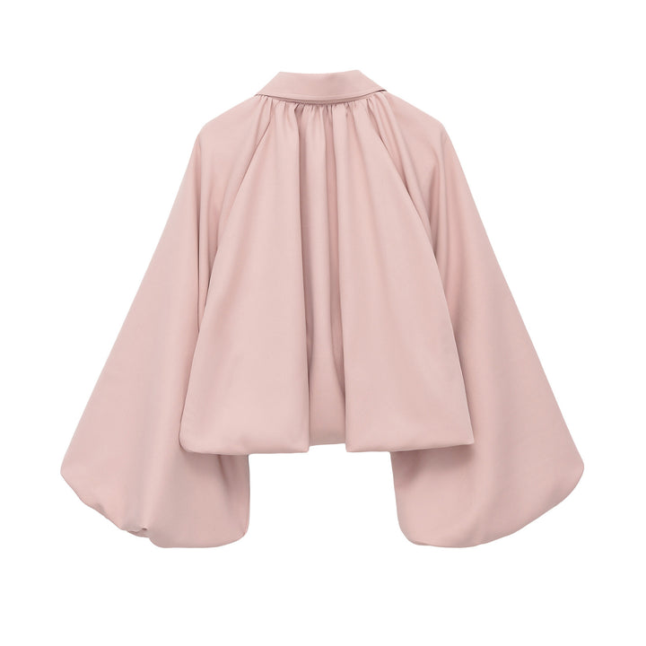 Damen Voluminöse Cropped Cape‑Jacke mit Ballonärmeln und Reißverschluss Drune