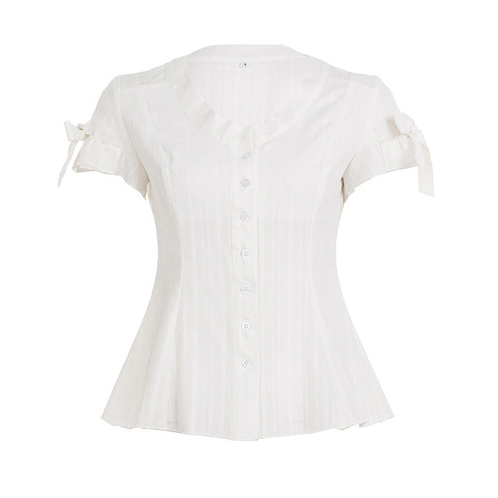 Damen Blusenshirt mit modischem Schnitt und Rüschendetails Drune