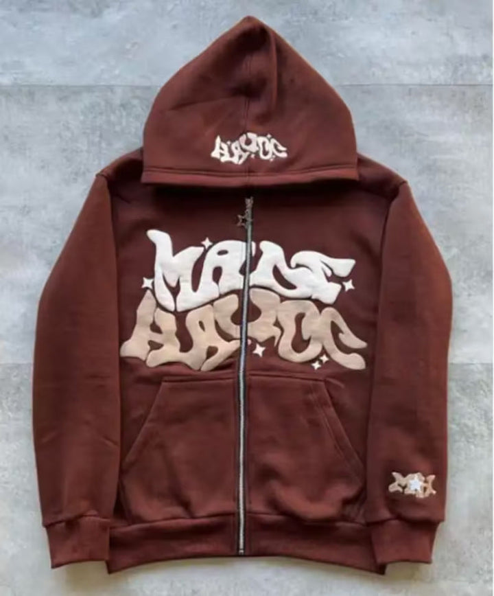 Damen sportliche Kapuzenjacke im urbanen Graffiti-Stil Drune