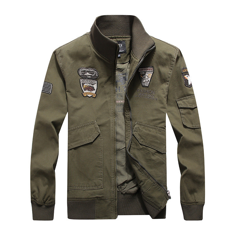 Herren Field-Bomberjacke aus robustem Canvas mit Aufnäher-Details und Ärmelpattentasche Drune