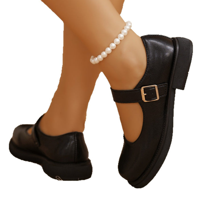 Damen Mary-Jane Slipper mit gepolsterter Plateausohle und verstellbarem Schnallenriemen Drune