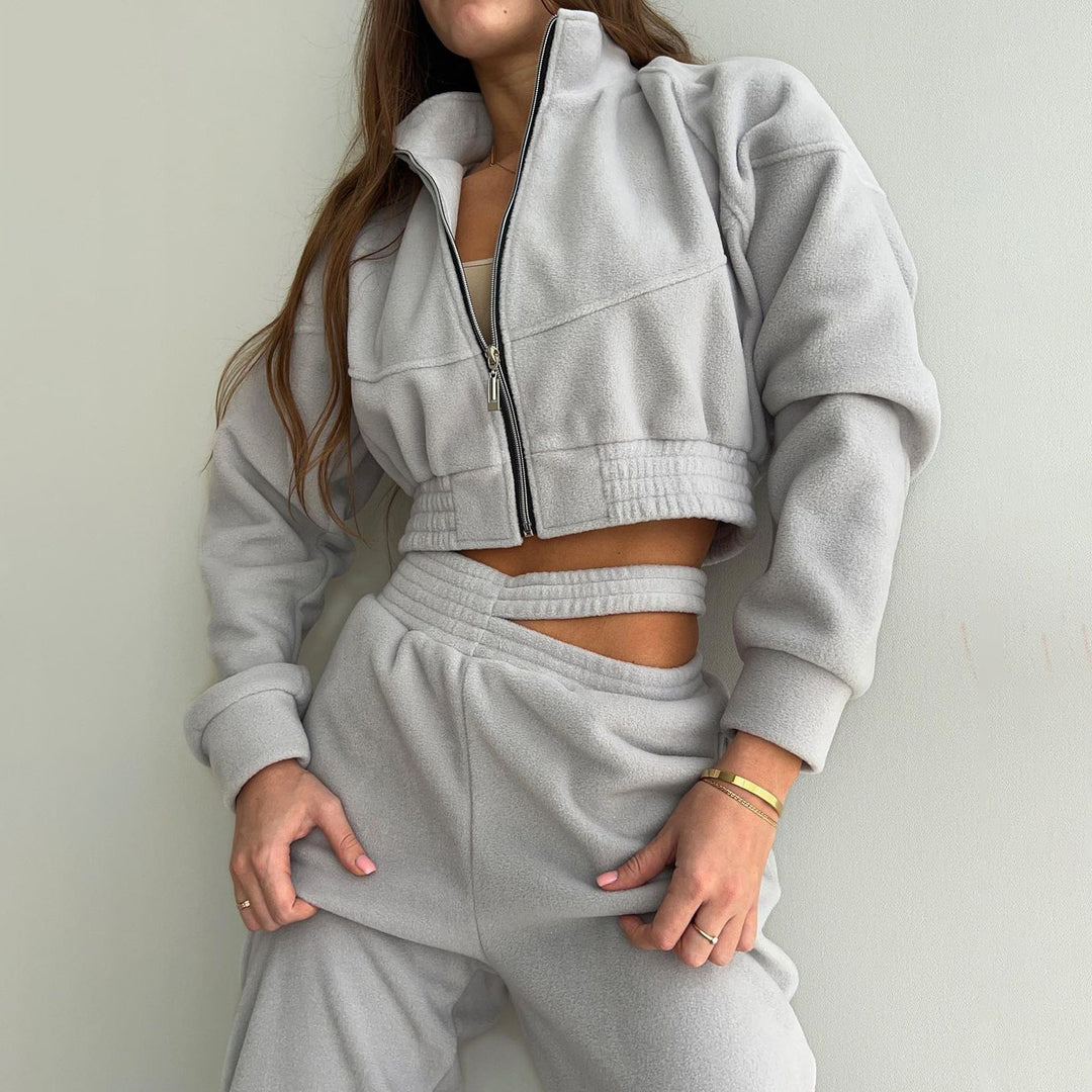 Damen Hochwertiger Fleece Freizeitanzug Drune