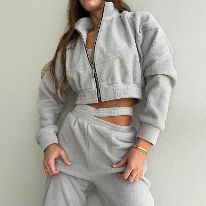 Damen Hochwertiger Fleece Freizeitanzug Drune