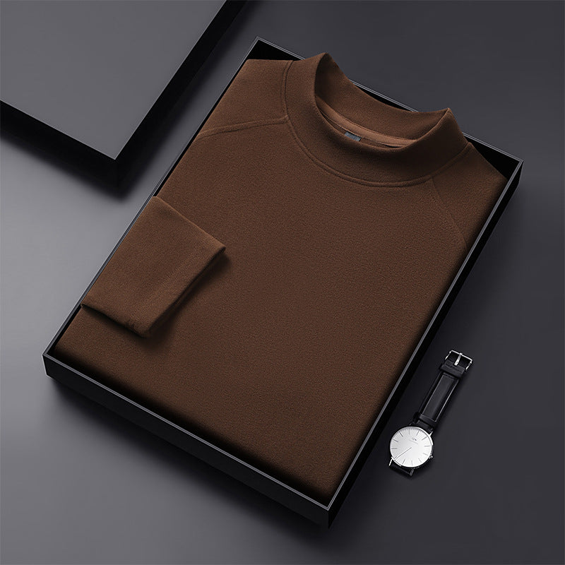 Herren Premium-Mockneck-Pullover aus feinem Woll-Mix mit Raglanärmeln Drune