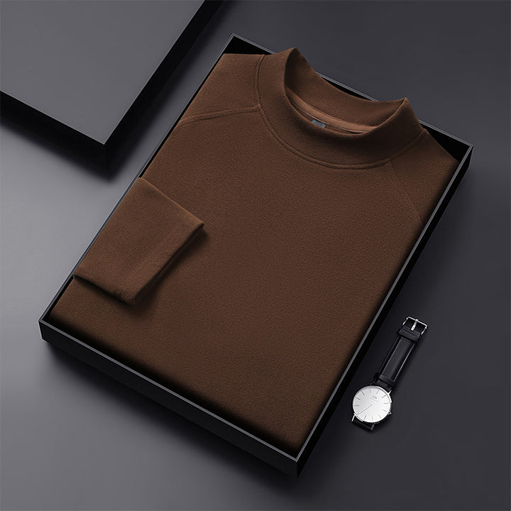 Herren Premium-Mockneck-Pullover aus feinem Woll-Mix mit Raglanärmeln Drune