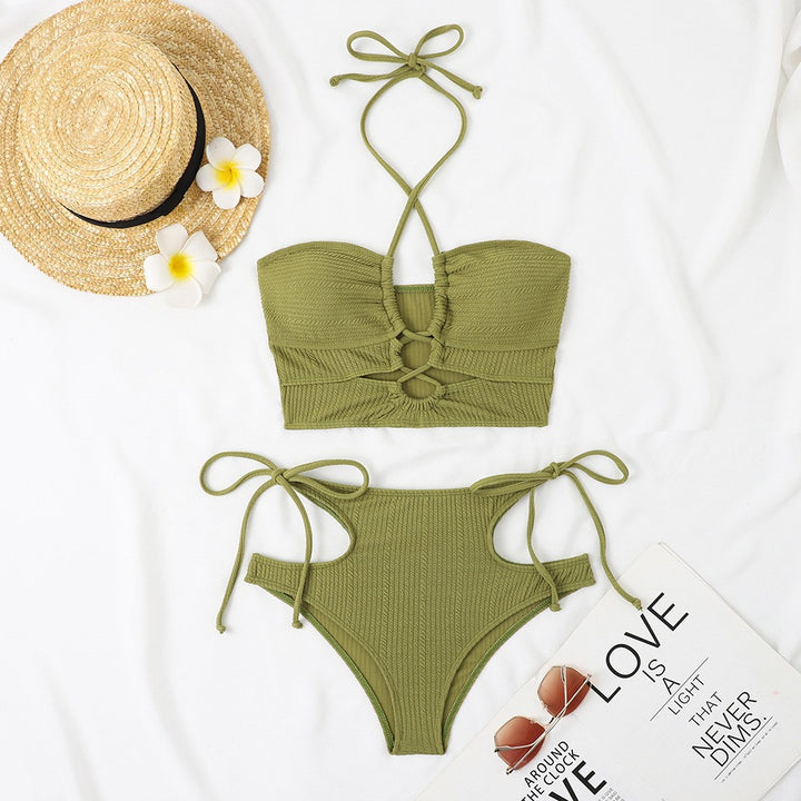 Damen Bikini-Set mit raffiniertem Rippendesign und verstellbarem Bindesystem Drune