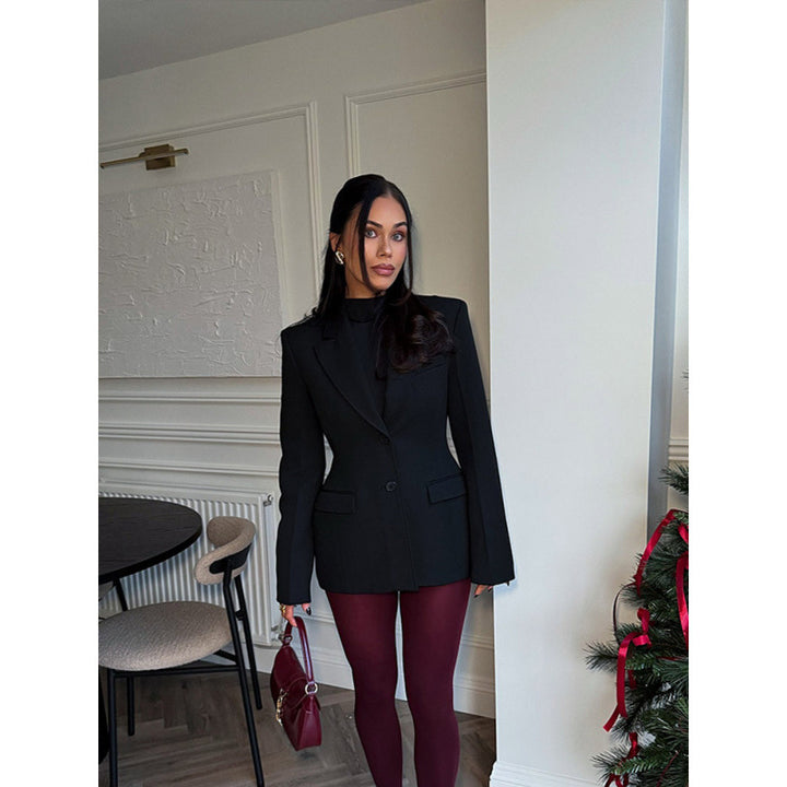 Damen eleganter Blazer mit übergroßem Schnitt und strukturierten Akzenten Drune