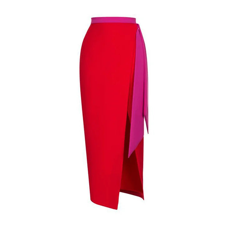 Damen hochtailliertes Bikiniset mit Wickelrock Drune
