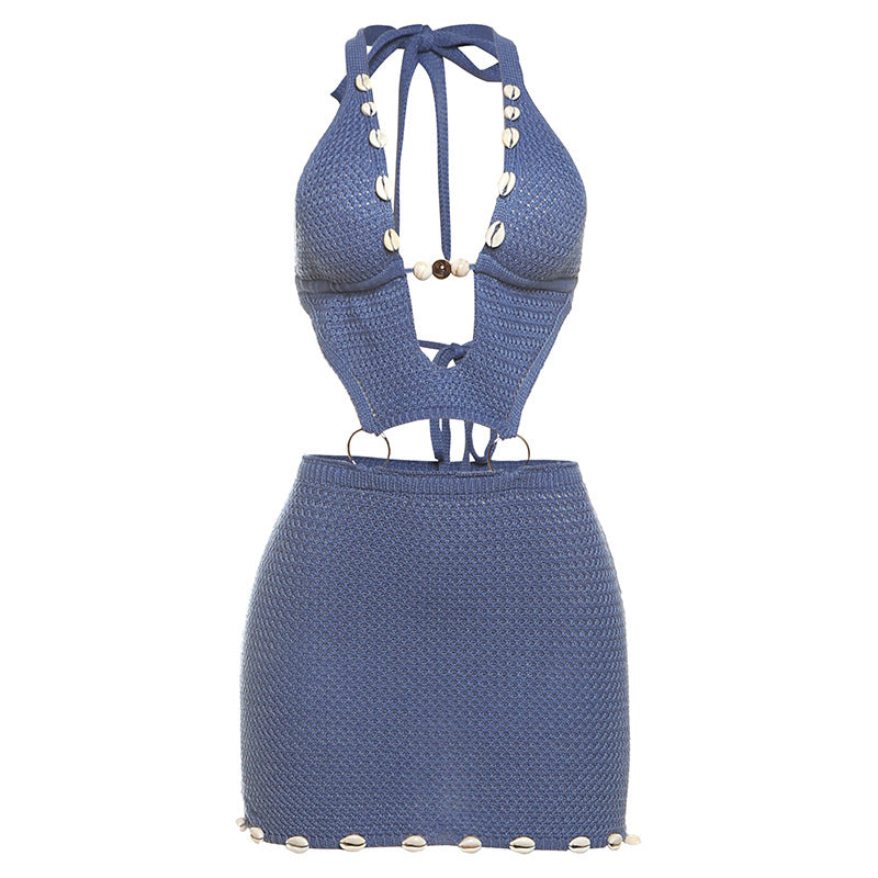 Damen Badeset mit modischem Bikini-Oberteil und Rock Drune
