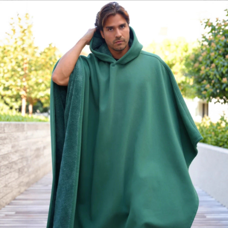 Unisex nan Kapuzen-Poncho Kuscheldecke mit weichem Futter und großzügigem Oversize-Schnitt Drune